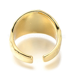 Rack Plating Brass Shell Open Cuff Rings for Women&nbsp;RJEW-M022-08G