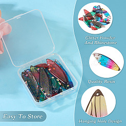 5 Sets 5 Colors Transparent Resin Pendants&nbsp;RESI-TA0001-79