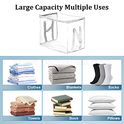 Large Capacity Transparent PVC Plastic Zipper Bags with Handle for Book Storage&nbsp;ABAG-WH0045-92A