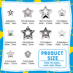 200Pcs 10 Styles Tibetan Style Alloy Beads&nbsp;FIND-PH0059-95
