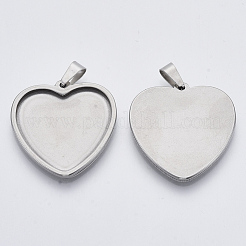 Non-Tarnish 201 Stainless Steel Pendant Cabochon Settings&nbsp;STAS-R101-02