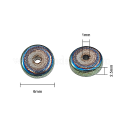 210Pcs 6 Colors PVD Vacuum Plating Non-magnetic Synthetic Hematite Beads&nbsp;G-CJ0001-45