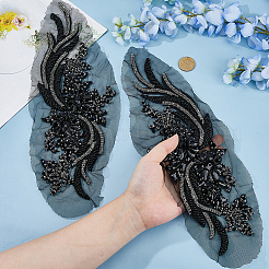 1 Pair Polyester Computerized Embroidery Cloth Iron on/Sew on Patches&nbsp;DIY-HS0002-17C