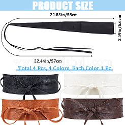 4Pcs 4 Colors Imitation Leather Wrap Around Waist Bands&nbsp;AJEW-CP0008-07