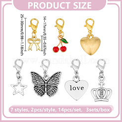 14Pcs 7 Styles Alloy Shoes Charms&nbsp;HJEW-GO00225