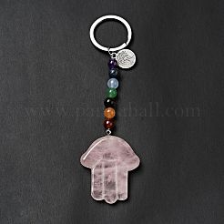 Natural Rose Quartz Chakra Keychain&nbsp;KEYC-F034-01G
