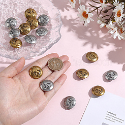 8Pcs 2 Colors 1-Hole Alloy Shank Buttons&nbsp;BUTT-AR0001-40