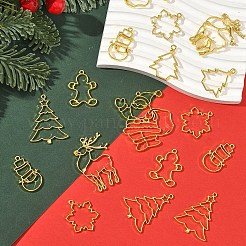 18Pcs 7 Styles Zinc Alloy Open Back Bezel Pendants&nbsp;FIND-YW0009-42