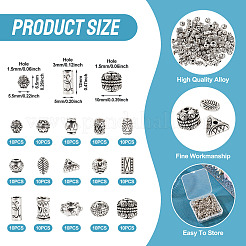 150Pcs 15 Styles Tibetan Style Alloy Beads&nbsp;FIND-TA0007-99
