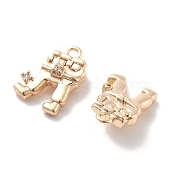 Rack Plating Brass Clear Cubic Zirconia Pendants&nbsp;KK-M102-21G-A