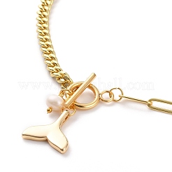 Natural Shell Fishtail Pendant Necklaces&nbsp;NJEW-JN03240-02