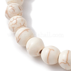 8mm Synthetic Magnesite Round Beaded Stretch Bracelets&nbsp;BJEW-JB10301