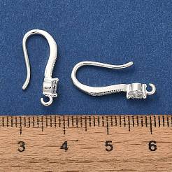 Rack Plating Brass Micro Pave Clear Cubic Zirconia Earring Hooks&nbsp;KK-A231-05S