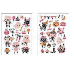 2 Sheets Halloween DIY Diamond Painting Sticker Kits&nbsp;DIAM-PW0010-06A