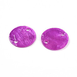 Dyed Natural Capiz Shell Disc Links Connector Charms&nbsp;SSHEL-WH0006-01A-8