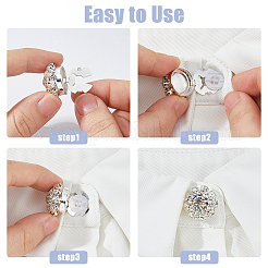 6Pcs Brass & Acrylic Rhinestone Cufflinks&nbsp;BUTT-DC0001-17A