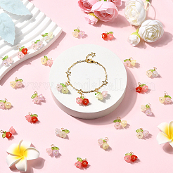 50Pcs Two Tone Acrylic Pendants&nbsp;FIND-SC0019-74