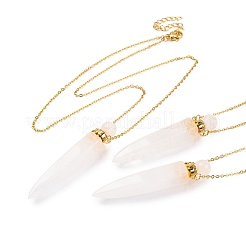 Natural Mixed Stone Bullet Shaped Perfume Bottle Pendant Necklaces&nbsp;G-B089-02G