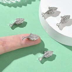 SHEGRACE Brass Micro Pave Clear Cubic Zirconia Lobster Claw Clasps&nbsp;XGRQ4G761-677P