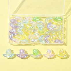 48Pcs 2 Styles UV Plating Transparent Acrylic Beads&nbsp;SACR-FS0001-36
