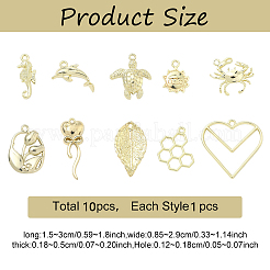 10Pcs 10 Styles Rack Plating Alloy Pendants&nbsp;FIND-YW0010-47