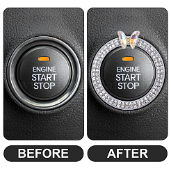 2Pcs Alloy Rhinestone Car Stickers&nbsp;STIC-CN0001-08