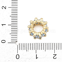 Brass Micro Pave Cubic Zirconia European Beads&nbsp;KK-C170-34G-02