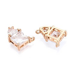 Brass Pave Clear Cubic Zirconia Pendants&nbsp;KK-N284-07G