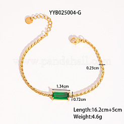 Elegant 304 Stainless Steel Boston Link Chains Bracelets&nbsp;UA2572-1
