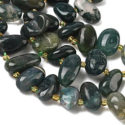 Natural Moss Agate Beads Strands&nbsp;G-P604-A11-01