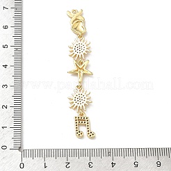 Brass Micro Pave Clear Cubic Zirconia Big Pendants&nbsp;KK-B176-02G-03