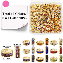 300pcs 10 Colors Brass Rhinestone Spacer Beads&nbsp;RB-SP001-07B