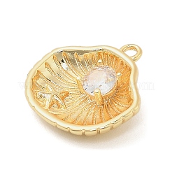 Brass Micro Pave Cubic Zirconia Pendants&nbsp;KK-I380-22G