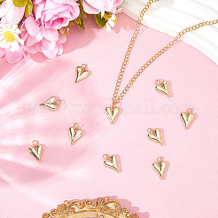 10Pcs Brass Heart Charms&nbsp;KK-BBC0021-64