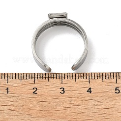 304 Stainless Steel Cuff Ring Findings&nbsp;STAS-B126-12A-P