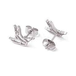 Non-Tarnish Swallow Shape 304 Stainless Steel Stud Earrings for Women&nbsp;EJEW-Z017-12P