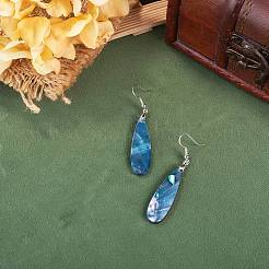 1 Pair Brass & Abalone Shell Dangle Earrings&nbsp;EJEW-TA0001-87