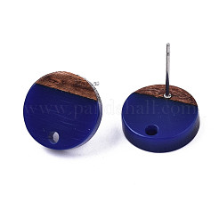Opaque Resin & Walnut Wood Stud Earring Findings&nbsp;MAK-N032-007A-B01