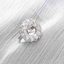 Brass Micro Pave Cubic Zirconia Cuff Rings&nbsp;RJEW-D323-02P