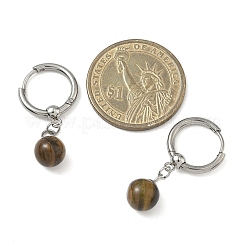 Natuarl Tiger Eye Round Hoop Earrings&nbsp;EJEW-JE06593-03