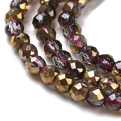 Transparent Electroplate Glass Beads Strands&nbsp;GLAA-H021-01A-HP07