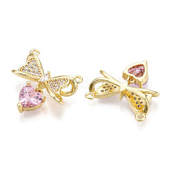 Brass Micro Pave Cubic Zirconia Pendants&nbsp;KK-N254-223G
