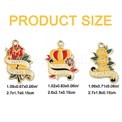 6Pcs 3 Styles Mother's Day Theme Alloy Enamel Pendants&nbsp;ENAM-FP0001-86