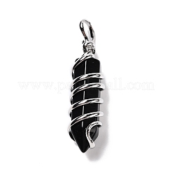 Natural Obsidian Big Pointed Pendants&nbsp;G-I322-05P-01