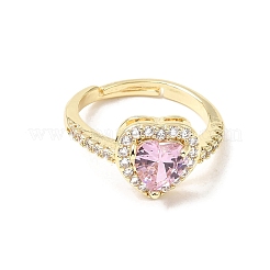 Brass Micro Pave Cubic Zirconia Cuff Open Rings&nbsp;CU-CBA5C10-04G