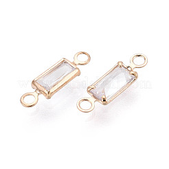 Brass Pave Clear Cubic Zirconia Links/Connector Charms&nbsp;ZIRC-T017-09KCG