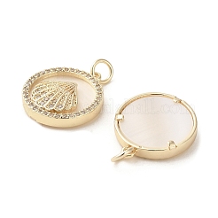 Brass Micro Pave Cubic Zirconia Pendants&nbsp;KK-P260-21G