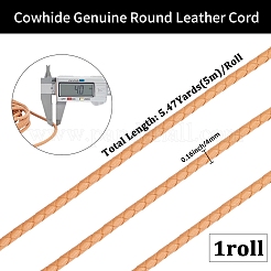 5M Round Braided Cowhide Letter Cord&nbsp;WL-GF0001-34B-01