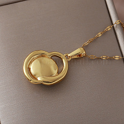 Vintage 304 Stainless Steel & Synthetic Turquoise Heart Pendant Necklaces for Women&nbsp;LS-VY8520
