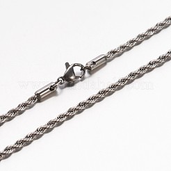 304 Stainless Steel Rope Chain Necklaces&nbsp;NJEW-E026-09